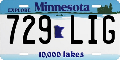 MN license plate 729LIG