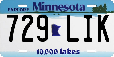 MN license plate 729LIK