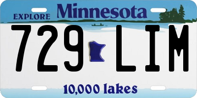 MN license plate 729LIM