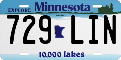 MN license plate 729LIN
