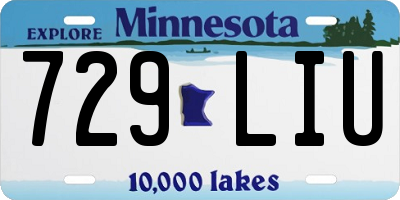 MN license plate 729LIU
