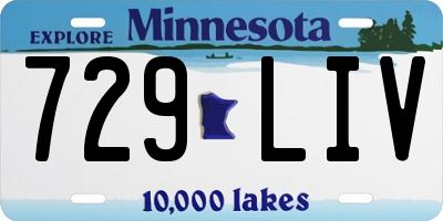 MN license plate 729LIV
