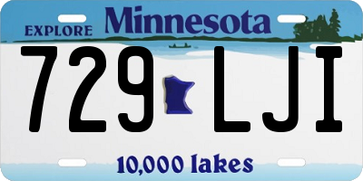 MN license plate 729LJI