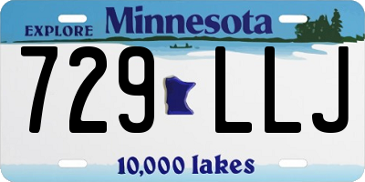 MN license plate 729LLJ
