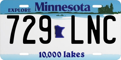 MN license plate 729LNC