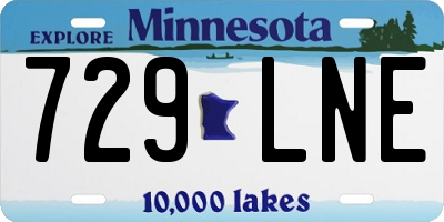 MN license plate 729LNE