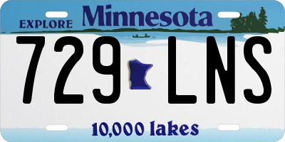 MN license plate 729LNS