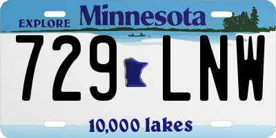 MN license plate 729LNW