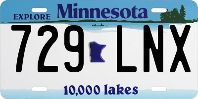 MN license plate 729LNX