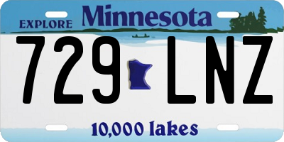 MN license plate 729LNZ