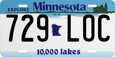 MN license plate 729LOC