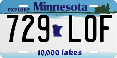 MN license plate 729LOF