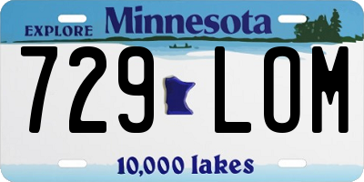 MN license plate 729LOM