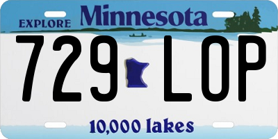 MN license plate 729LOP