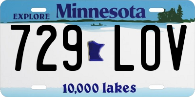 MN license plate 729LOV