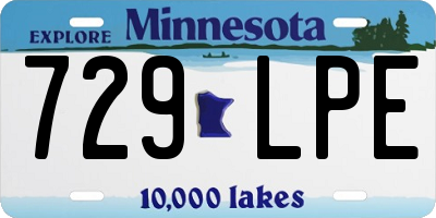 MN license plate 729LPE