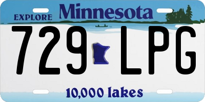 MN license plate 729LPG