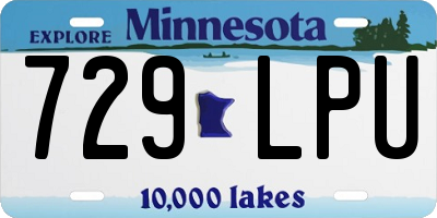 MN license plate 729LPU