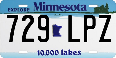 MN license plate 729LPZ