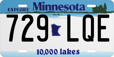 MN license plate 729LQE