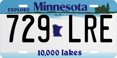 MN license plate 729LRE