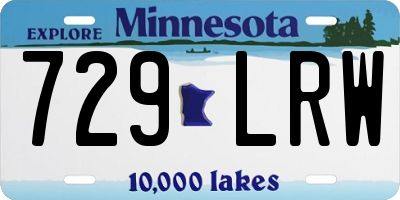 MN license plate 729LRW