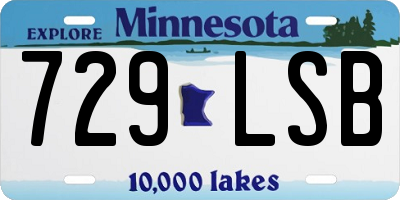 MN license plate 729LSB