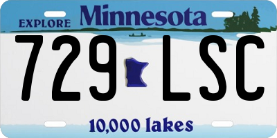 MN license plate 729LSC