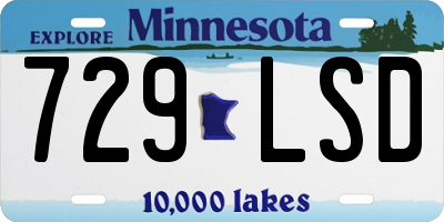 MN license plate 729LSD