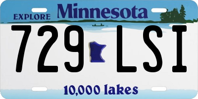 MN license plate 729LSI