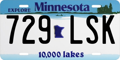 MN license plate 729LSK