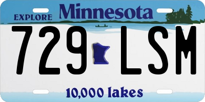 MN license plate 729LSM
