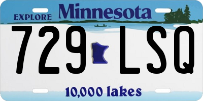 MN license plate 729LSQ