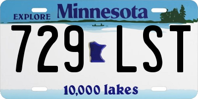 MN license plate 729LST