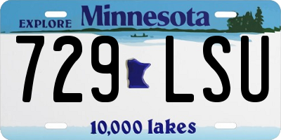 MN license plate 729LSU