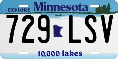 MN license plate 729LSV