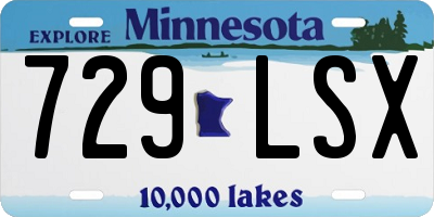 MN license plate 729LSX