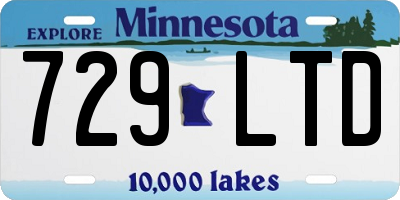 MN license plate 729LTD