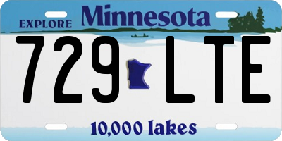 MN license plate 729LTE