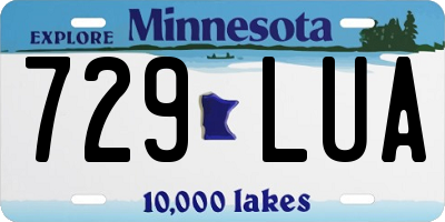 MN license plate 729LUA