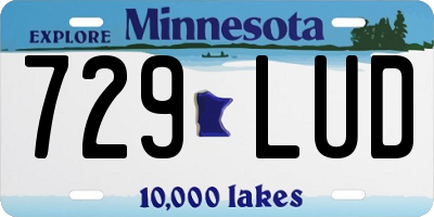 MN license plate 729LUD