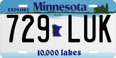 MN license plate 729LUK