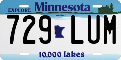 MN license plate 729LUM
