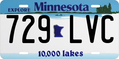 MN license plate 729LVC