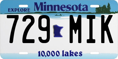 MN license plate 729MIK