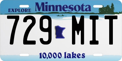 MN license plate 729MIT