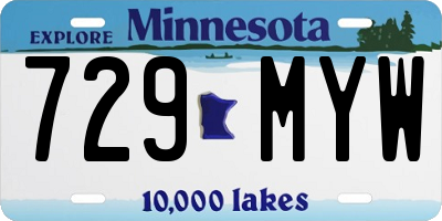 MN license plate 729MYW