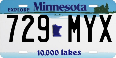 MN license plate 729MYX