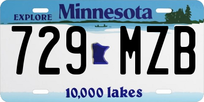 MN license plate 729MZB