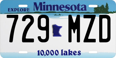 MN license plate 729MZD